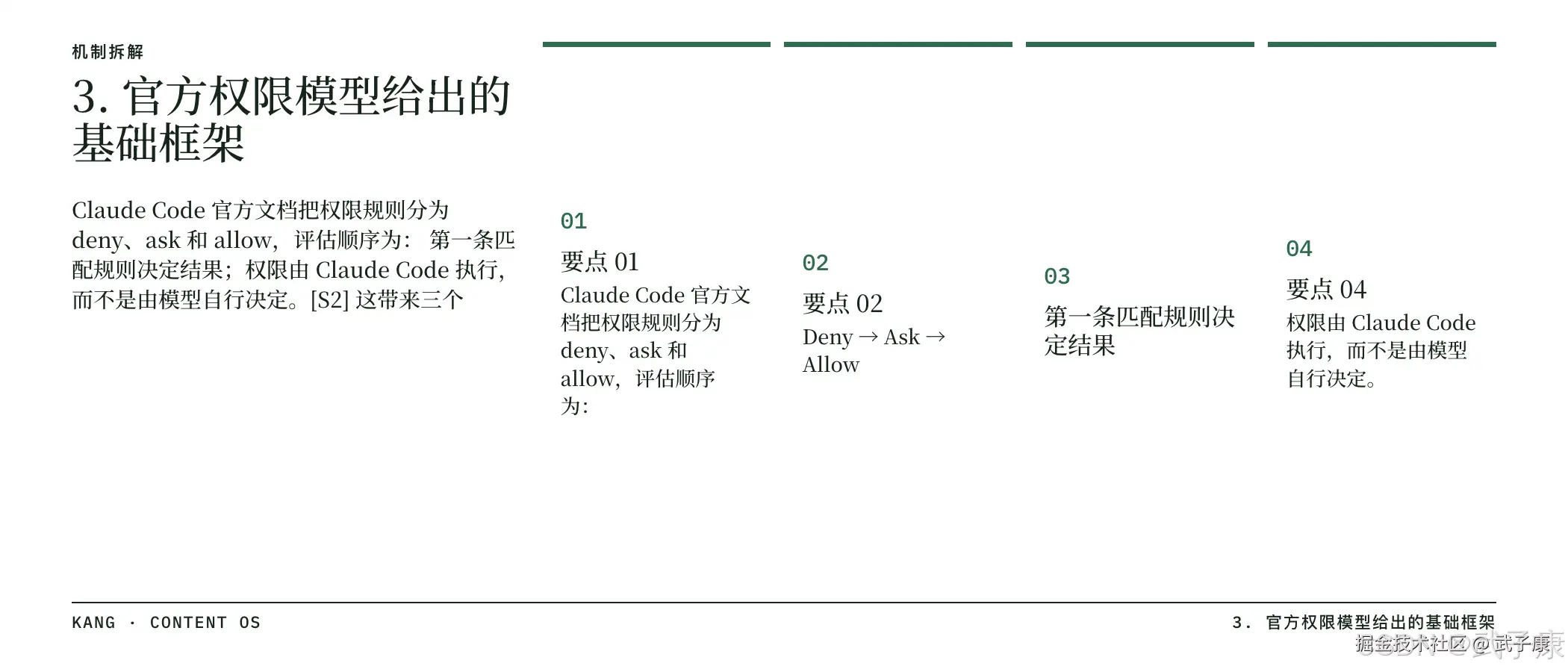 Claude Code 官方权限模型:deny/ask/allow 评估顺序与三类规则设计结论