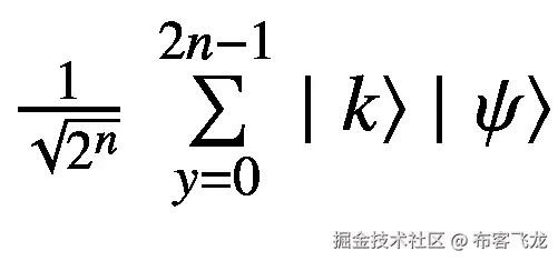 \frac{1}{\sqrt{2^n}}\ \sum \limits_{y=0}^{2n-1}\mid \left.k\right\rangle \mid \left.\psi \right\rangle