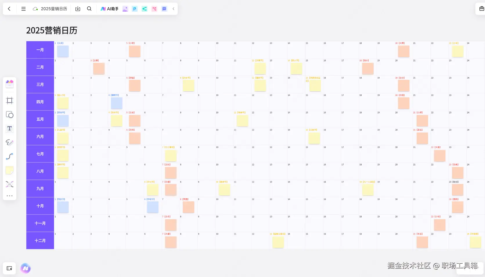 工作计划模板-来自boardmix模板社区
