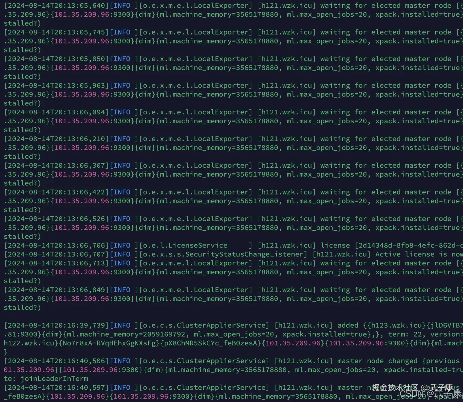 ES的启动日志内容