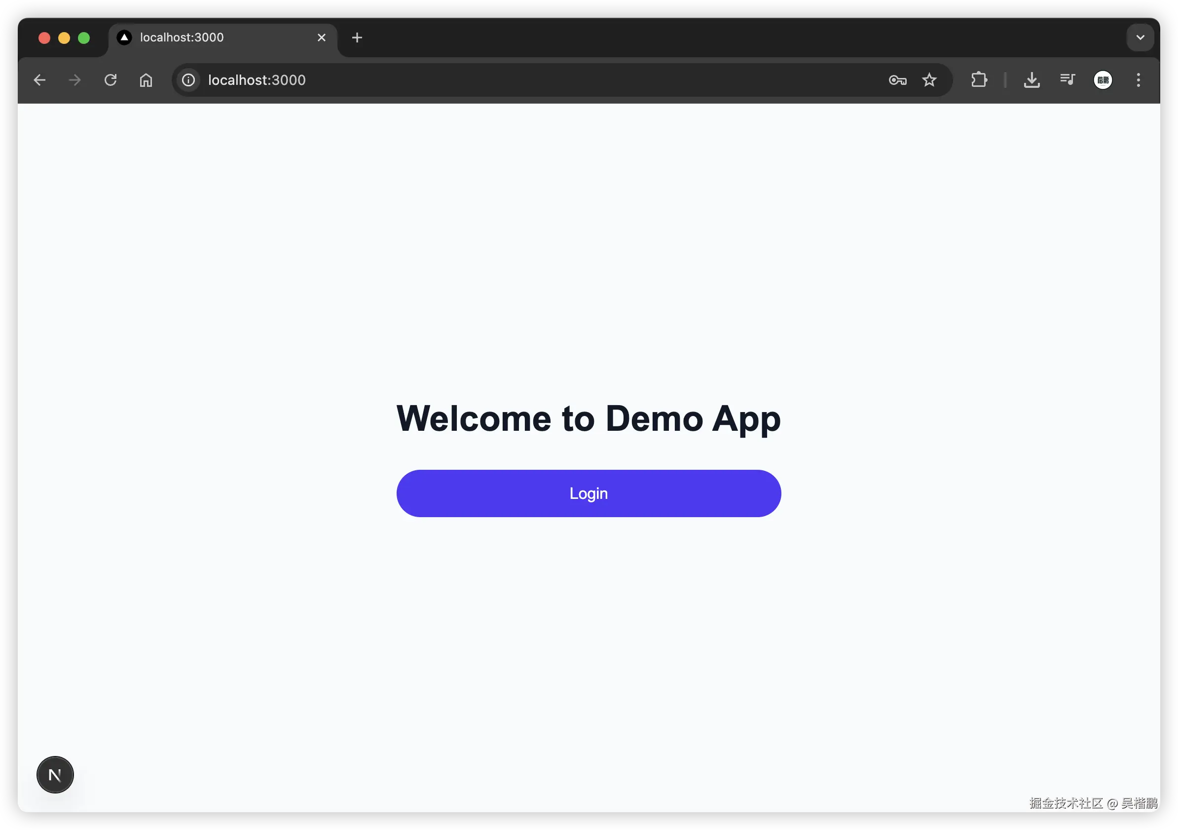 Next.js 进度条演示项目界面