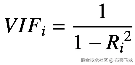 {VIF}_i=\frac{1}{1-{R_i}²}