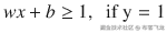 w x+ b\ge 1,\kern0.5em \mathrm{if}\ \mathrm{y}=1