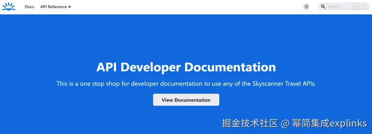 Skyscanner API 主页
