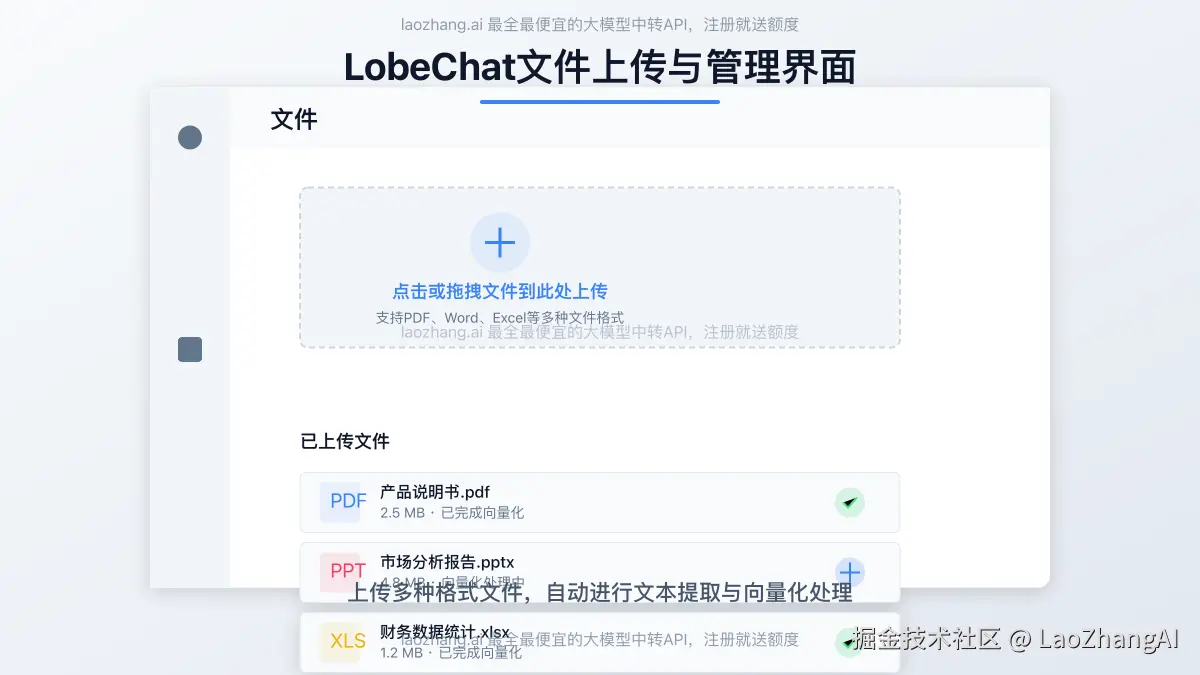 LobeChat文件上传界面