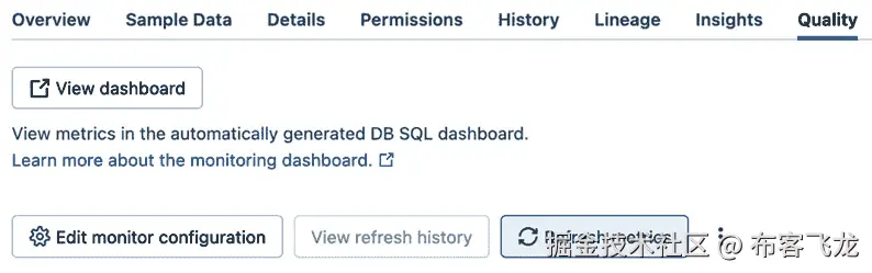 图 10.9 – 监控度量可以通过 Catalog Explorer UI 手动触发