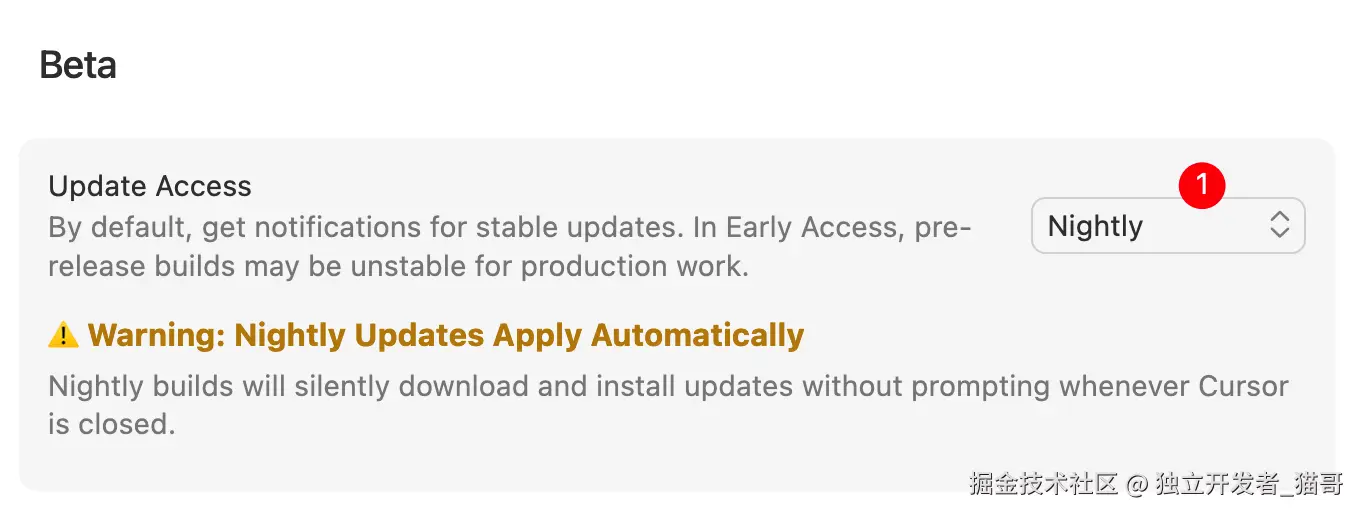 Update Access 选择 Nightly