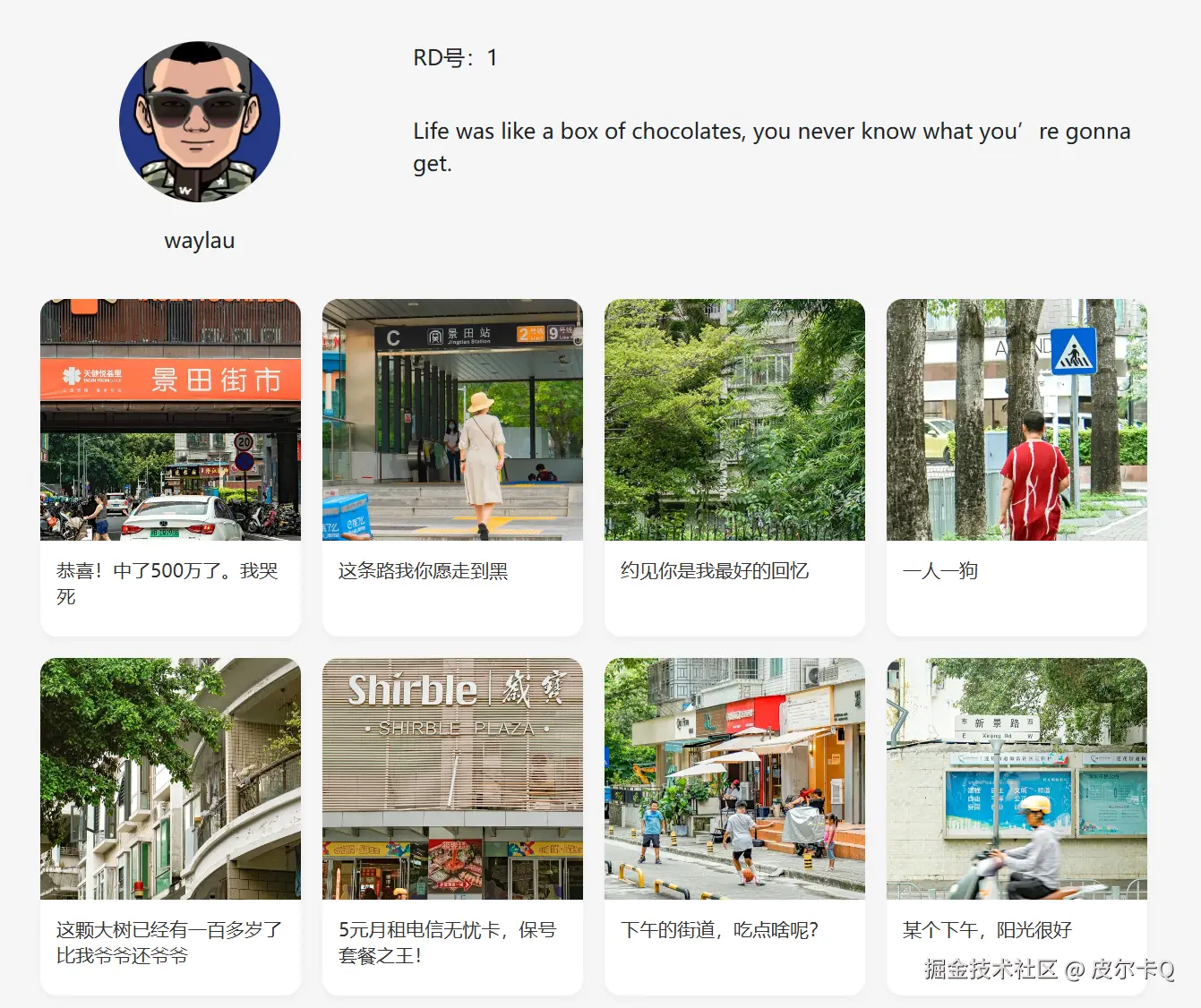 图8-5 访客的视角的用户个人信息展示界面效果