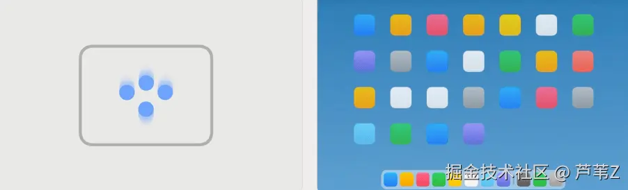 Macbook 触控板四指捏合显示启动台手势