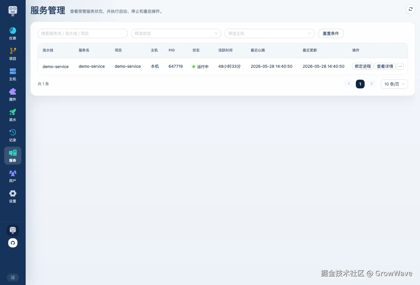 Deploy Bot 服务管理