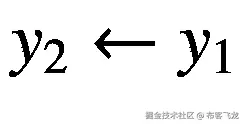 $$ {y}_2\leftarrow {y}_1 $$