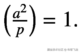 \left(\frac{a²}{p}\right)=1\.