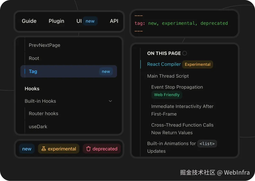Tag 组件在侧边栏中的显示效果