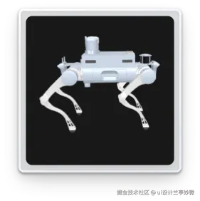 数字孪生UI展示：机器狗行走姿态3D模型与实时数据同步