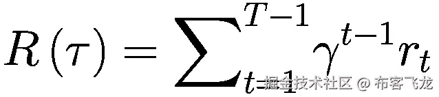 R\left(\tau \right)={\sum}_{t=1}^{T-1}{\gamma}^{t-1}{r}_t
