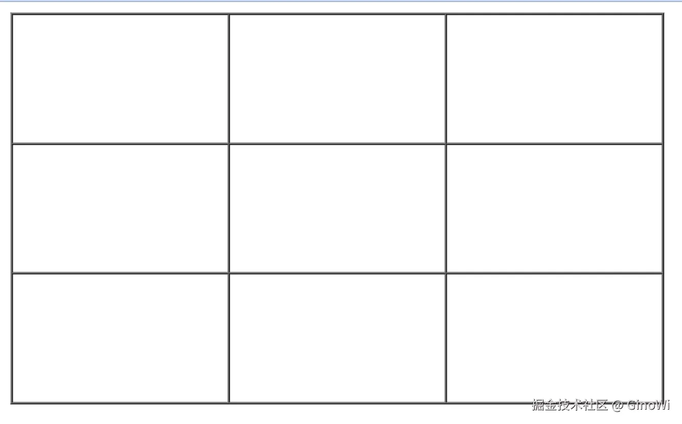 通过设置外边距实现的表格