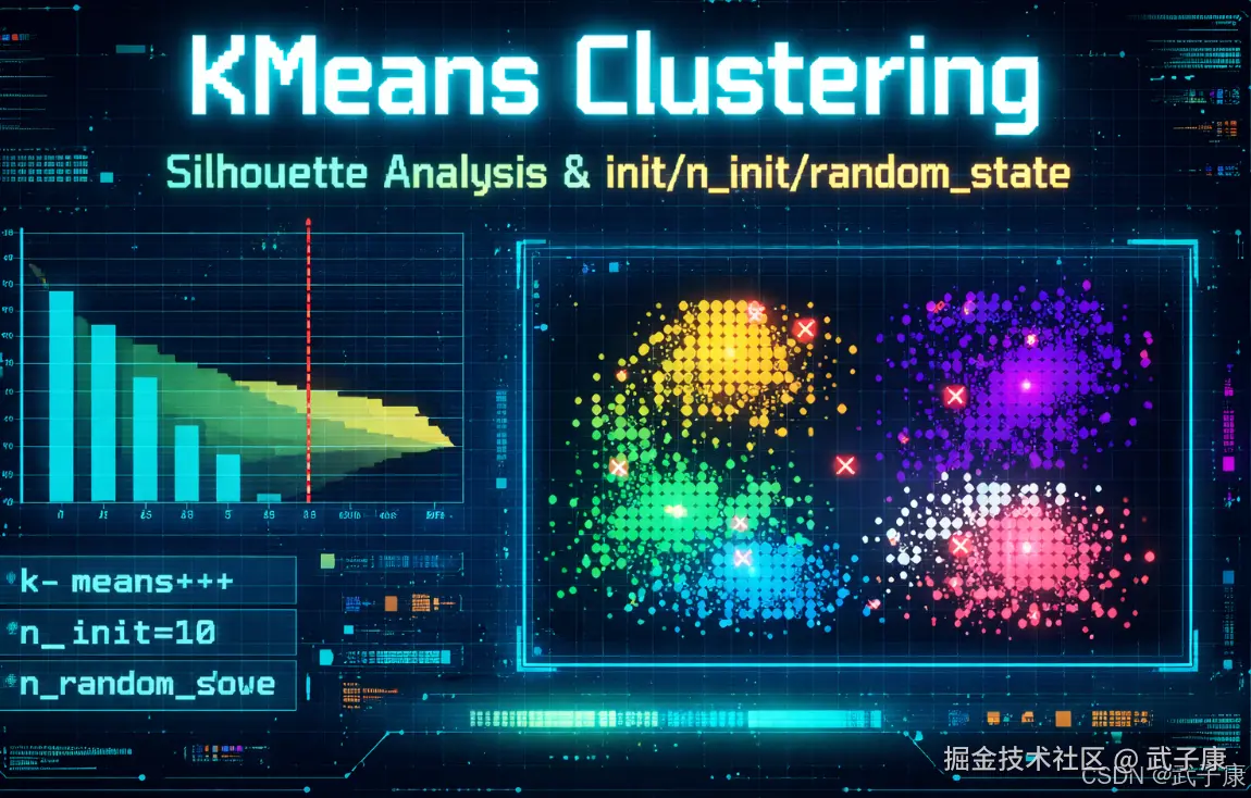 大数据-216 KMeans 选 n_clusters：轮廓系数（Silhouette）实战 + init/n_init/random_state 版本坑（sc
