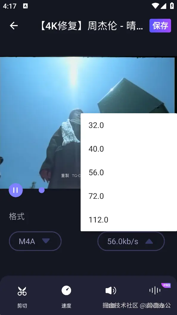 设置音频转换参数