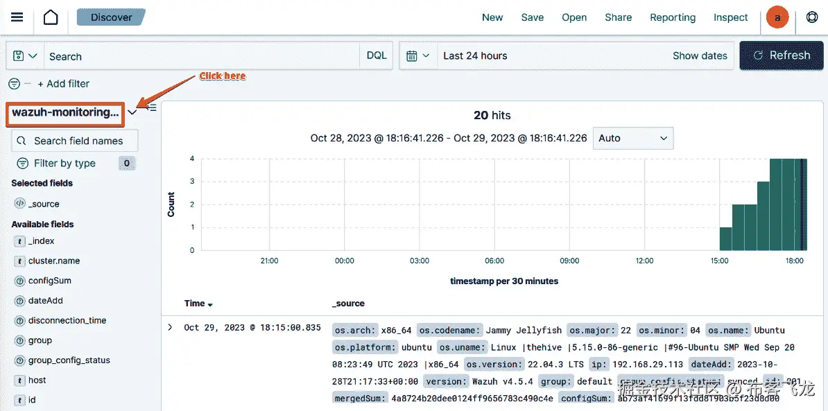 图 6.8 – 选择 wazuh-monitoring