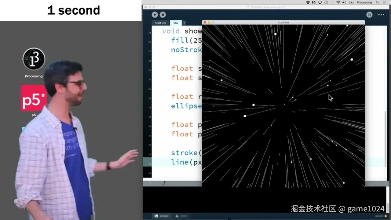 编码挑战＃1：处理中的Starfield.jpeg