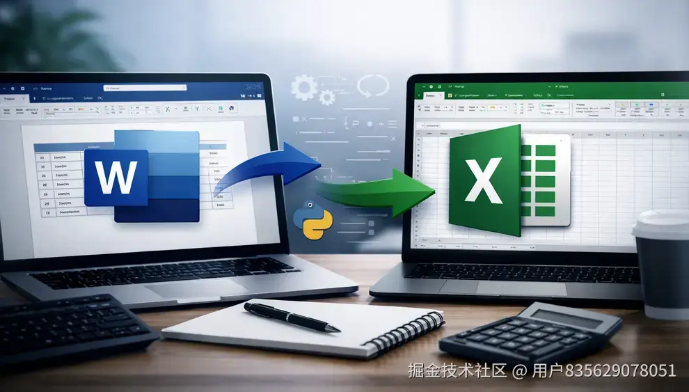 Python转换Word表格为Excel工作表