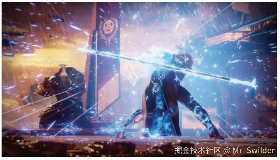 图13.21：游戏《命运2》中粒子系统的例子。