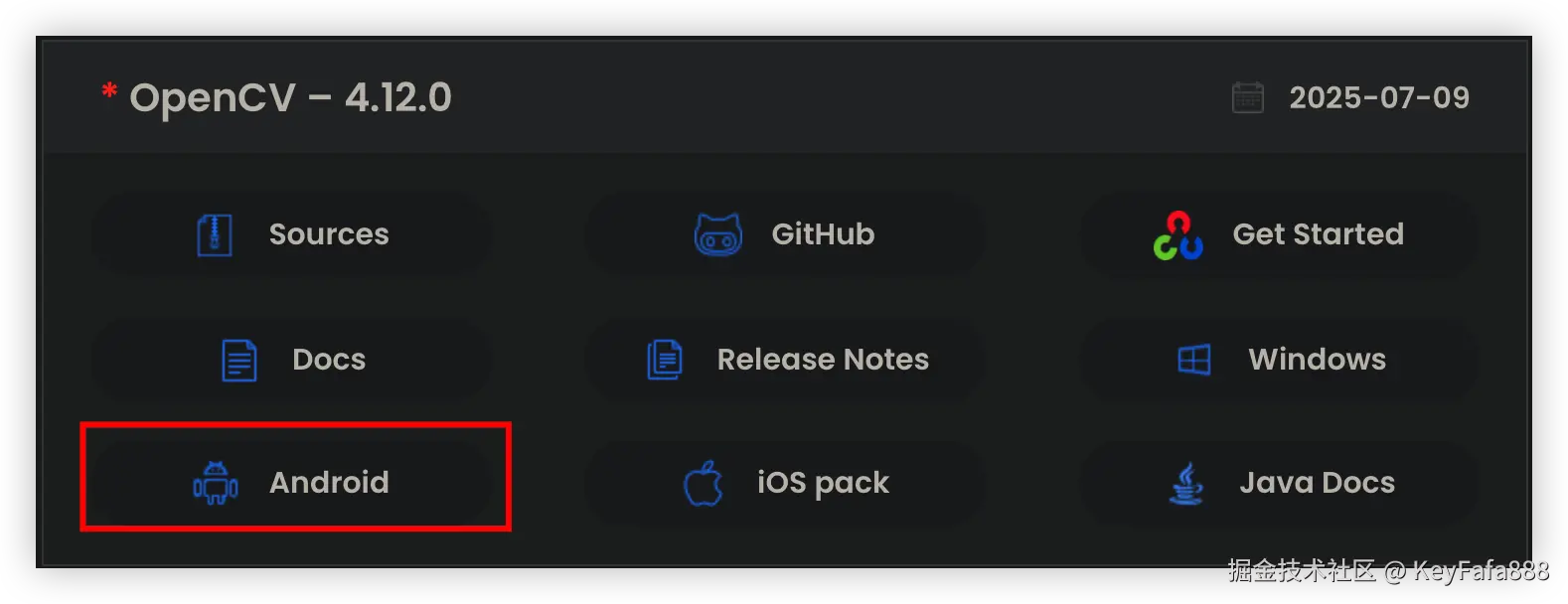 OpenCV的下载链接