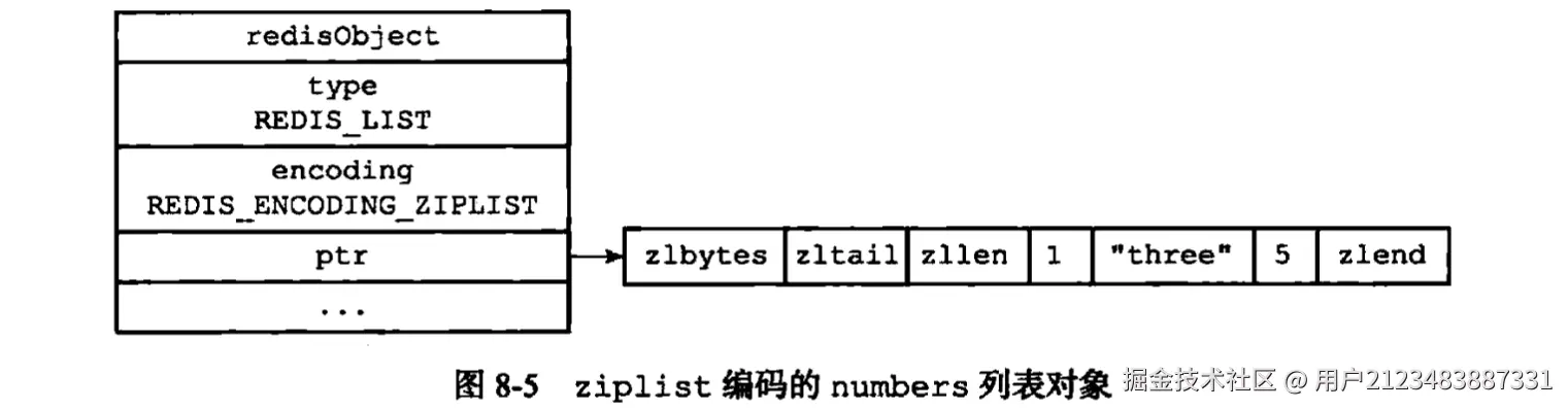 ziplist编码的list